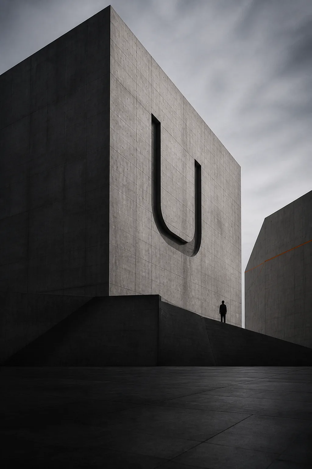 Monumental concrete architecture shaped around the UAIDO U